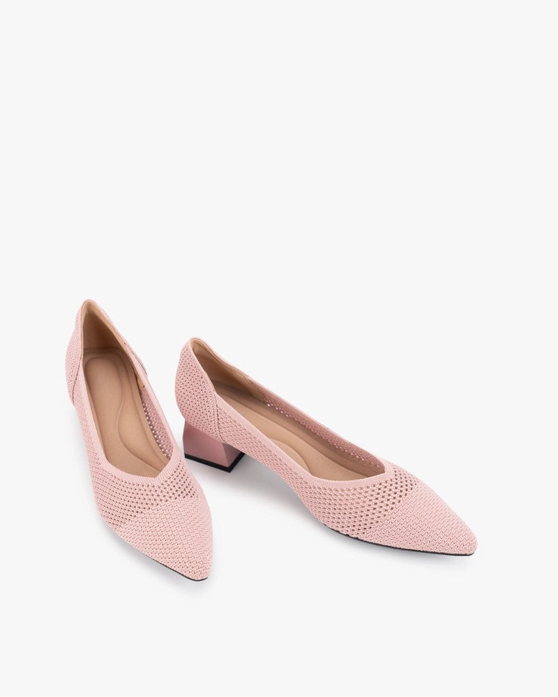 Flat Tire Running Shoes Pointed Toe Ballet Multi-color Mid-heel (Vita)