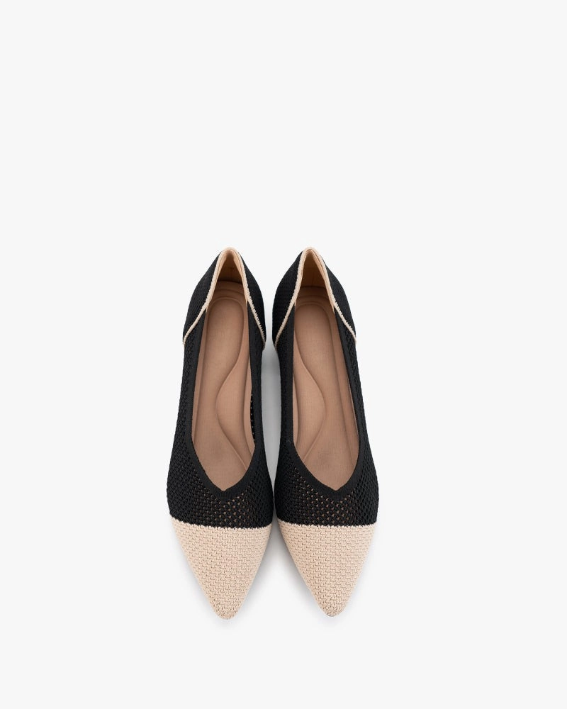 Shoes Women Flats Pointed Toe Ballet Multi-color Mid-heel (Vita)