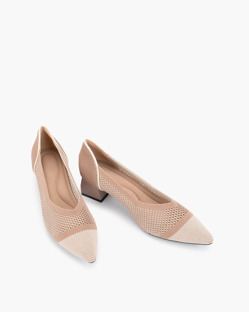 Pointed Toe Ballet Multi-color Mid-heel (Vita) Flat Slingback Shoes