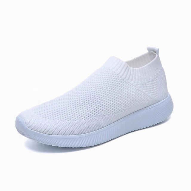 Breathable Mesh Platform Sneakers Women Slip-On Soft Casual Running Shoes Wide Width Golf Shoes