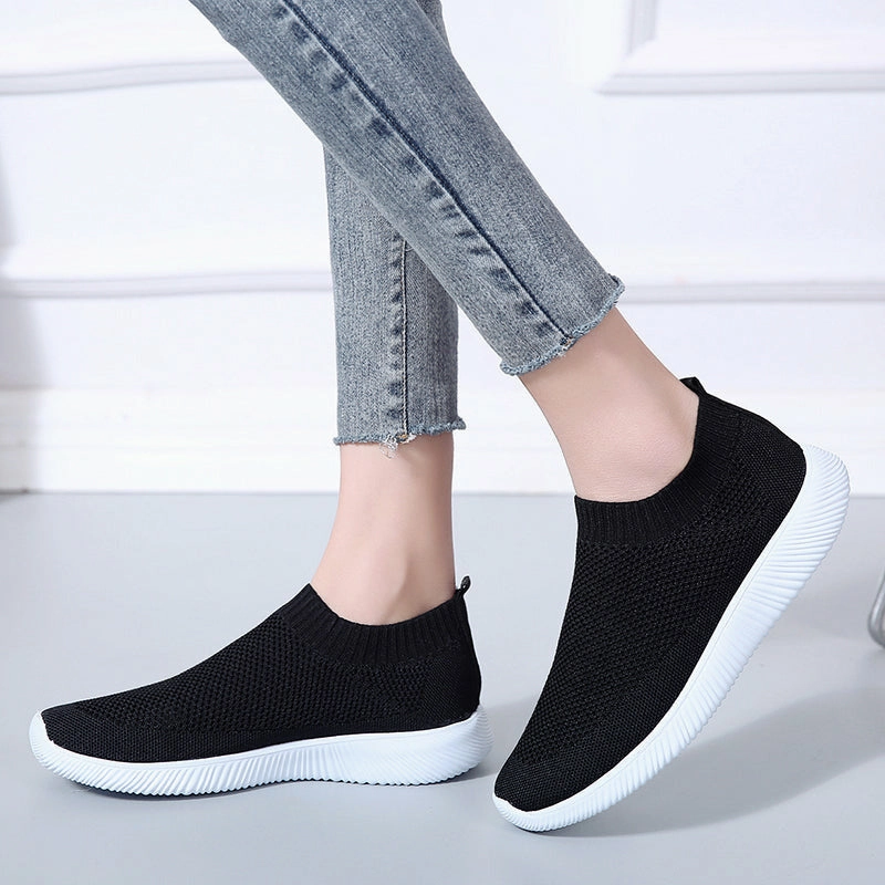 Breathable Mesh Platform Sneakers Women Slip-On Soft Casual Running Shoes Golf Running