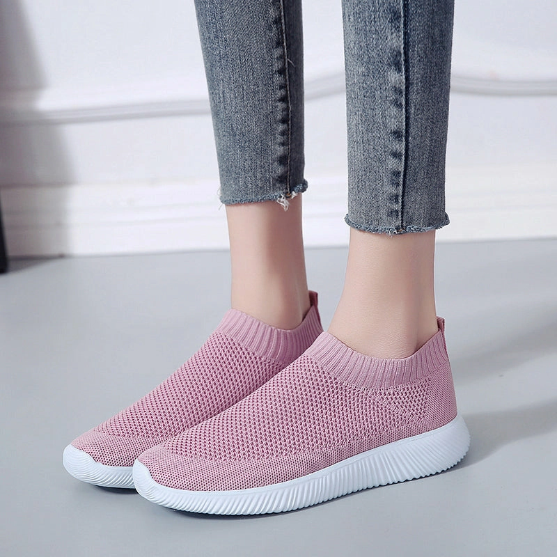 Breathable Mesh Platform Sneakers Women Slip-On Soft Casual Running Shoes Mg4  Golf Shoe