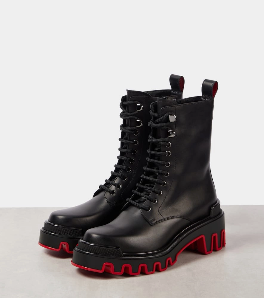 Type Of Shoes For Flat Feet Christian Louboutin Dune Trott Alta leather combat boots