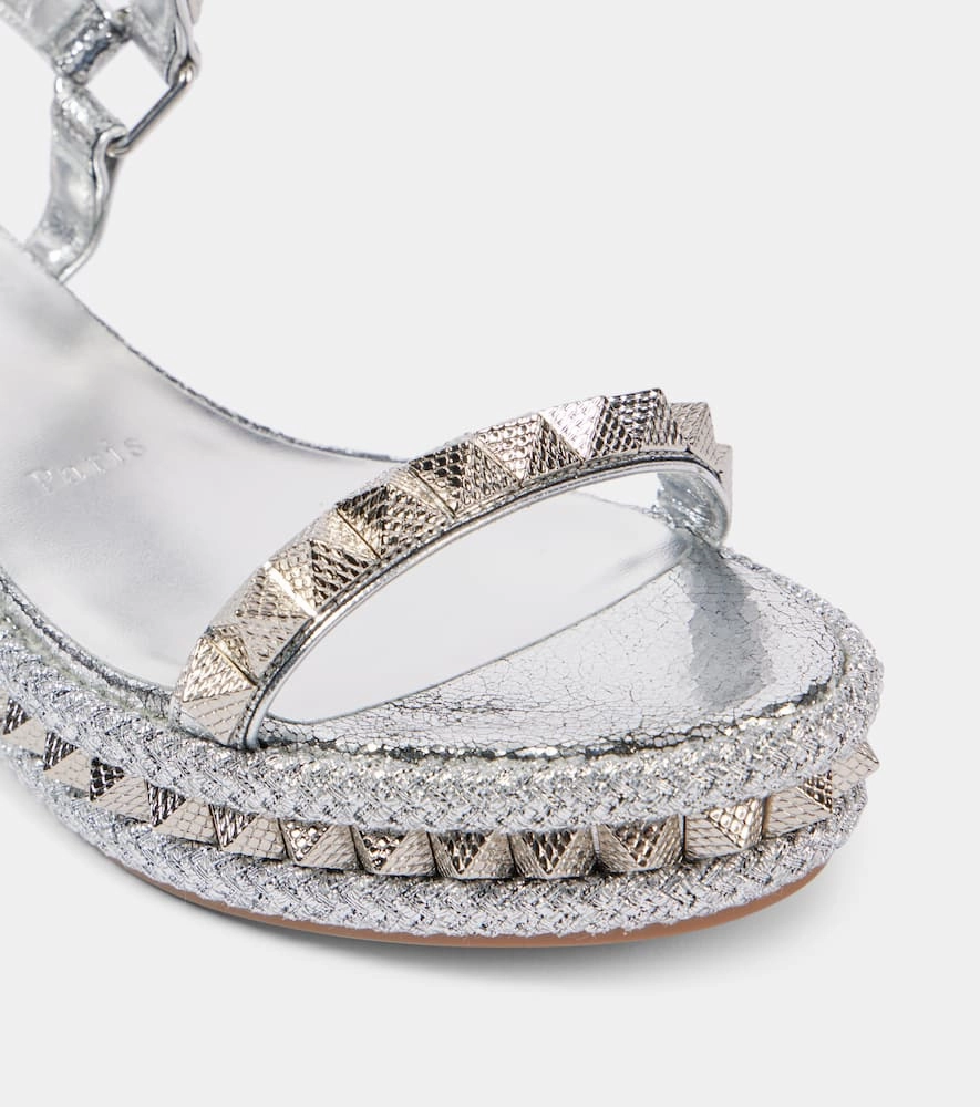 Christian Louboutin Pyraclou 60 studded leather espadrille wedges Beautiful Shoes