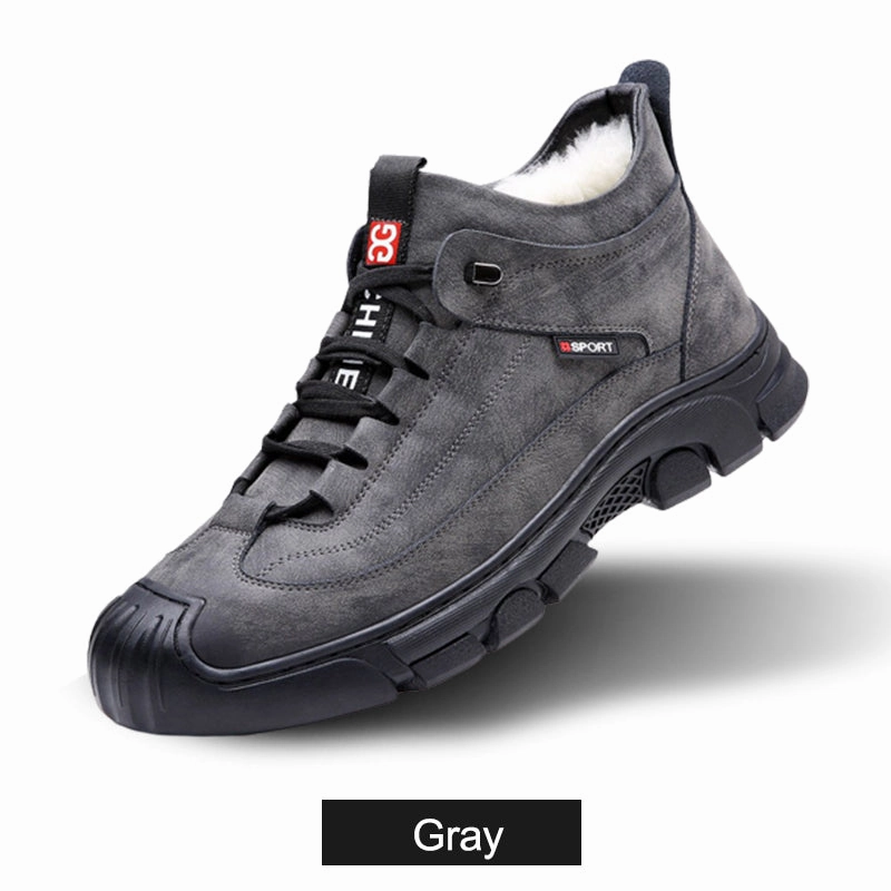 Washable Sneakers Christmas Hot Sale Men's Faux Wool Lining Leather Sneaker