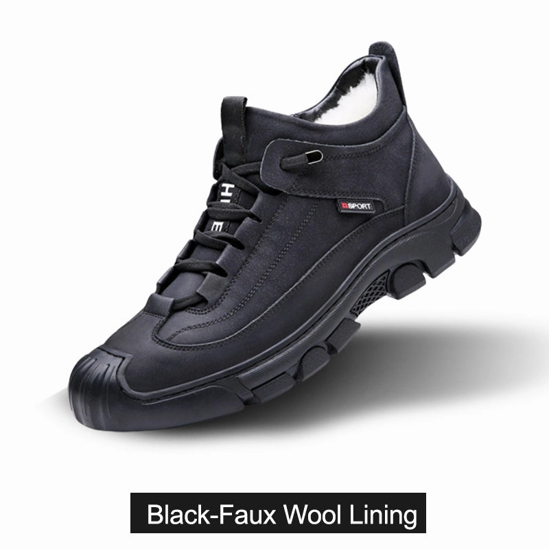 Christmas Hot Sale Men's Faux Wool Lining Leather Sneaker Zara Sneakers