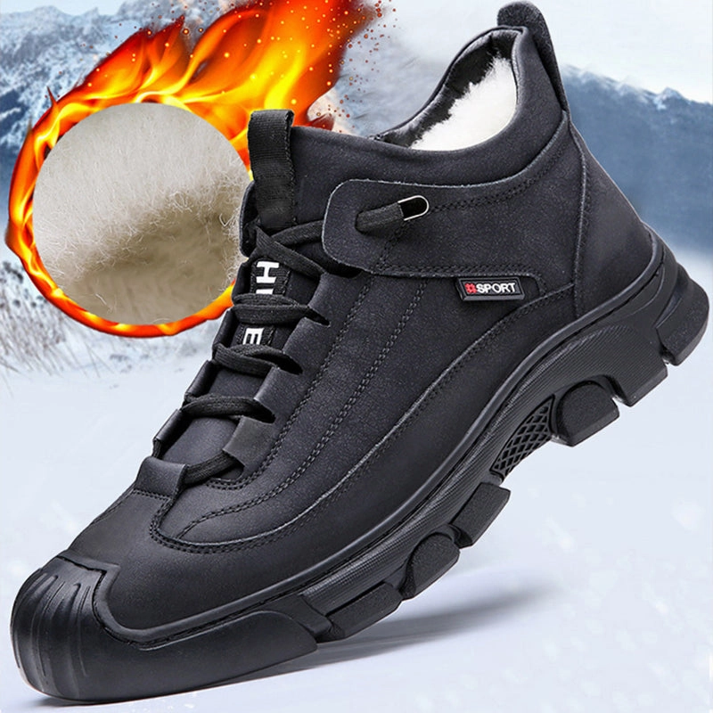 Christmas Hot Sale Men's Faux Wool Lining Leather Sneaker Air Sneakers