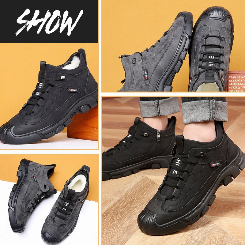 Christmas Hot Sale Men's Faux Wool Lining Leather Sneaker Palermo Elevata Sneakers