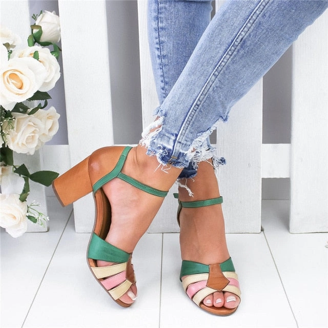 Chunky Heel Sandals Sandals On Amazon