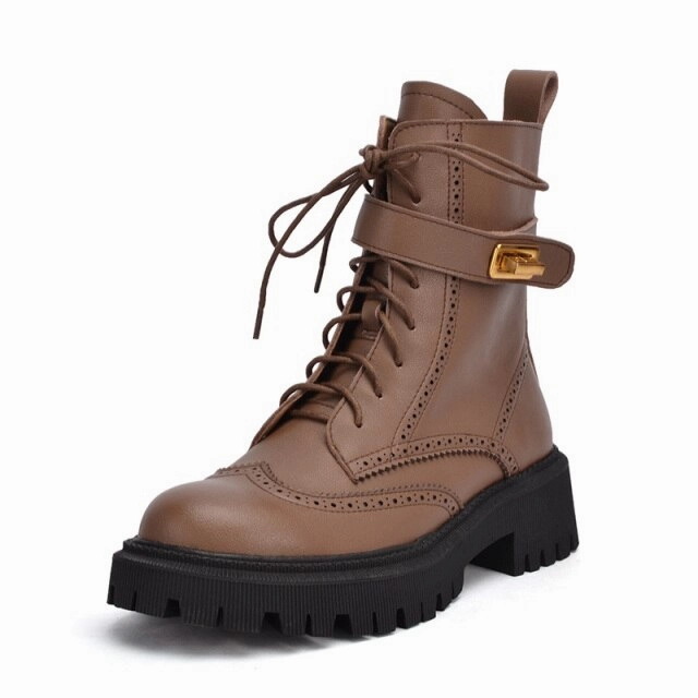 Woody Max Muck Boots Chunky Heels Elegant Winter Ankle Boots Cow Leather Women