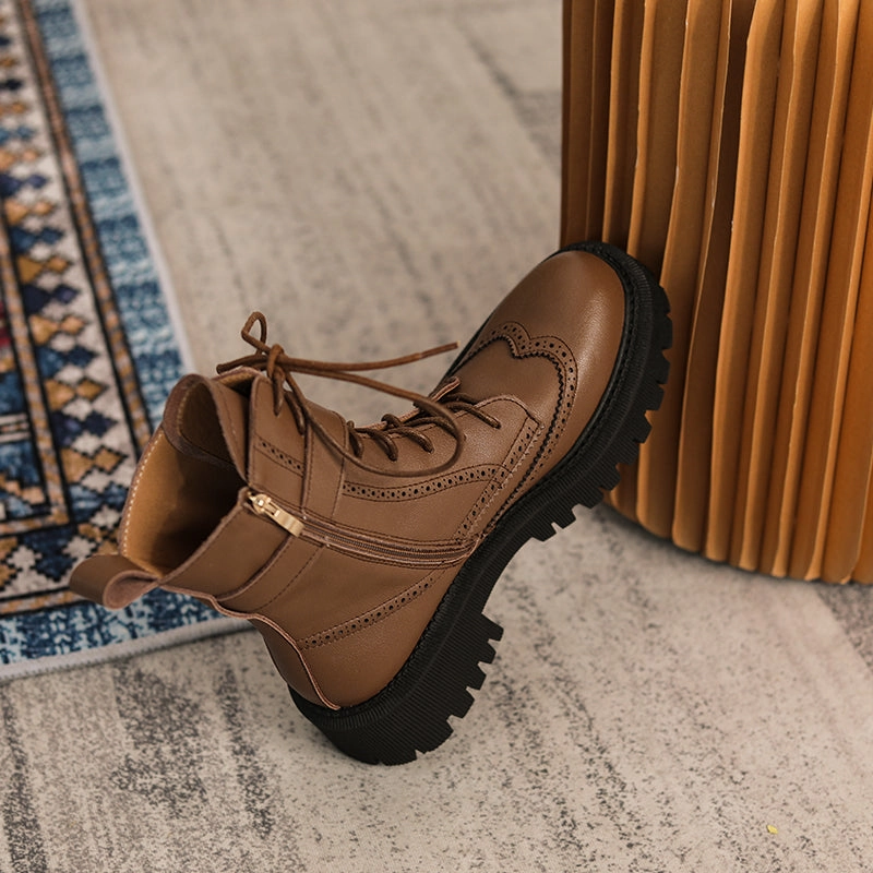 Chunky Heels Elegant Winter Ankle Boots Cow Leather Women Snakeskin Boots Knee High