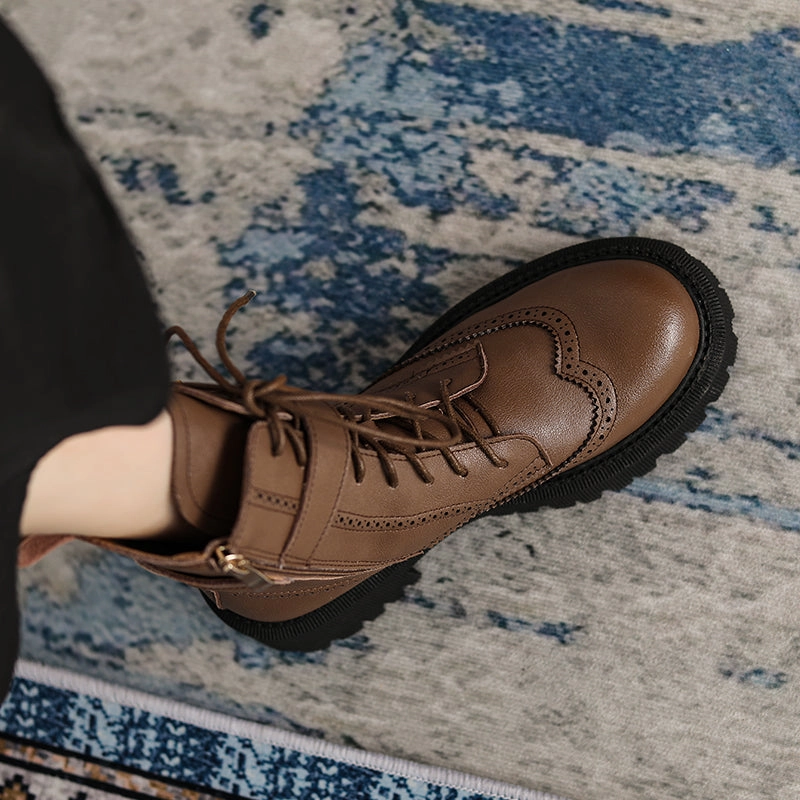 Chunky Heels Elegant Winter Ankle Boots Cow Leather Women Lucchese Boots Alligator