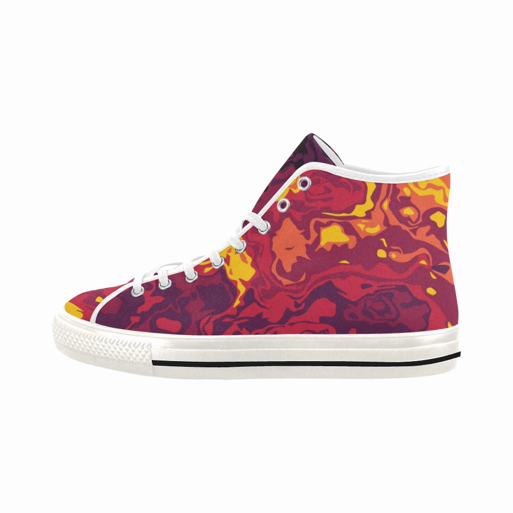 Women's Camouflage Print Canvas High Top Shoes High Heeled Gladiator