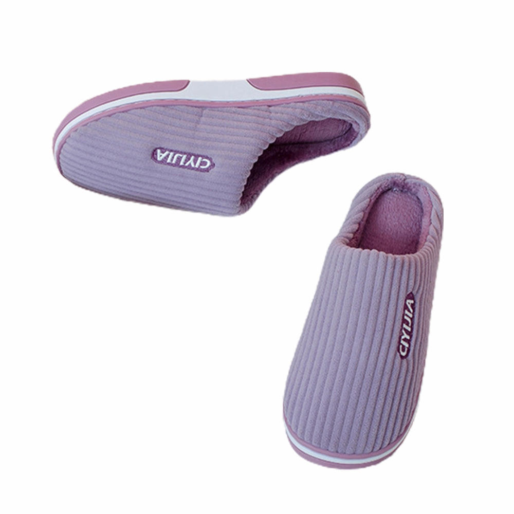 Fur Slides Designer Women Plush Slippers Thick Sole Warm Shoes Home Slippers Purple