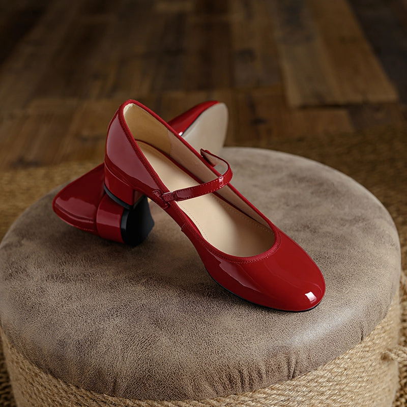 Barefoot Waterproof Shoes USS Shoes Raimel Women's Patent Leather Low Heel Pumps