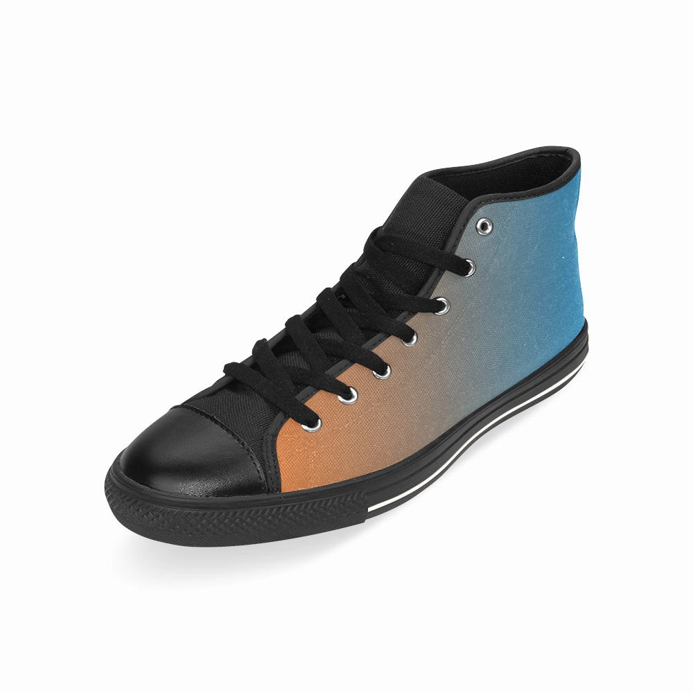 Buy Women Big Size Bluish Orange Solids Print Canvas High Top Shoes at TFS In Sexy High Heels Fucking With A Boy