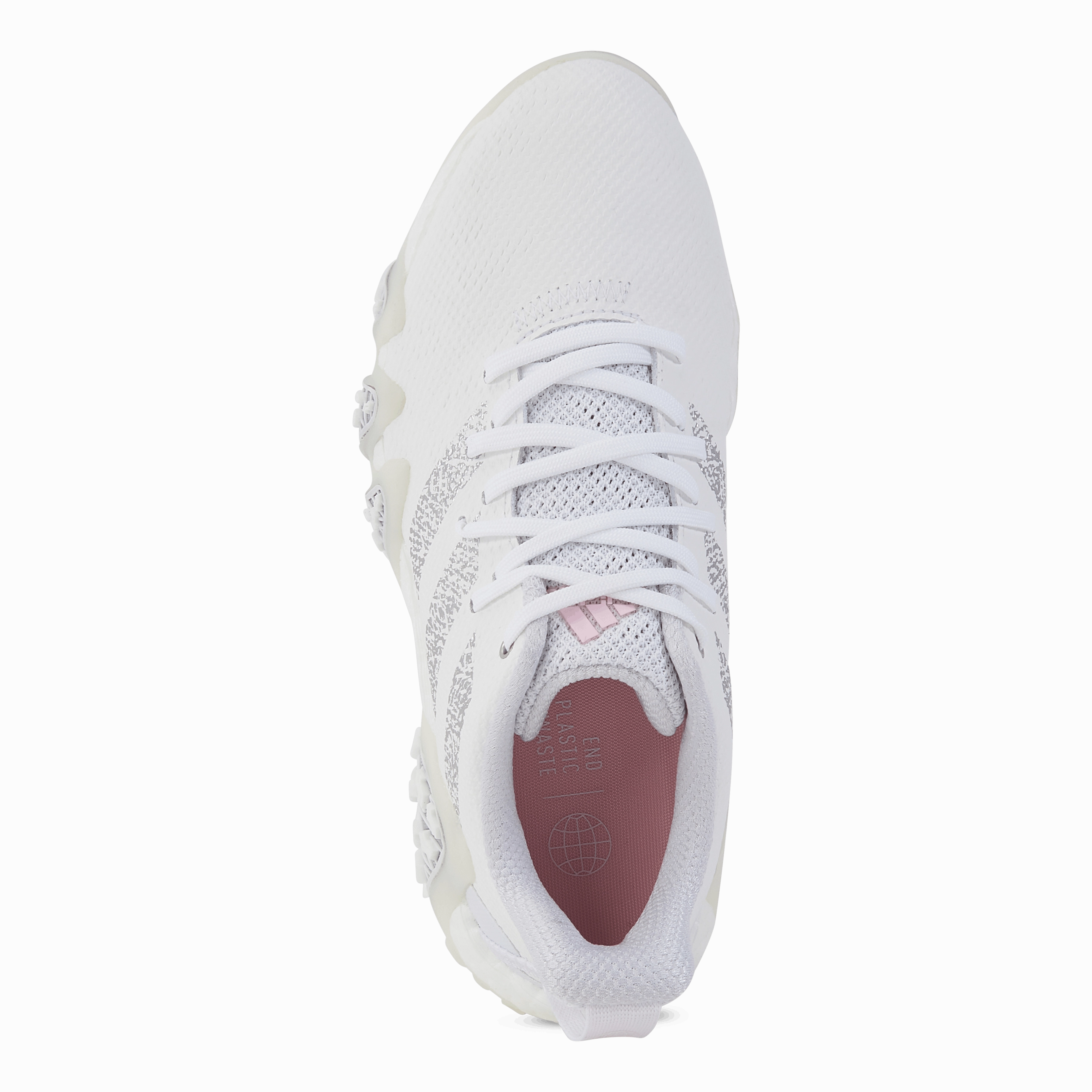 Slip On Golf Shoe Spike Golf Codechaos 22 Spikeless Golf Shoes Cloud White / Silver Metallic / Clear Pink