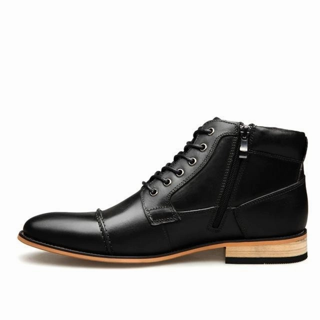 West Louis Chelsea Leather Boots With Zipper Square Toe