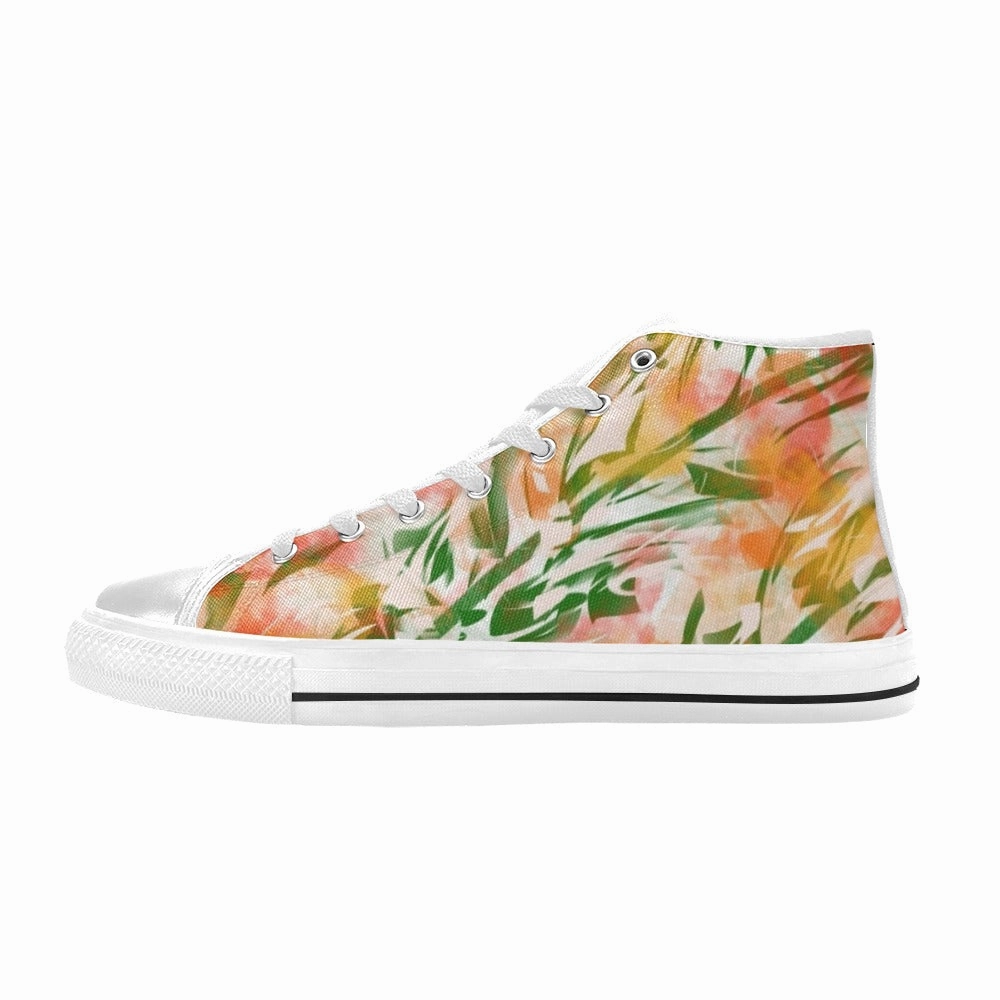 Bush Art High Top Canvas Women's Shoes Good Shoe For Flat Feet