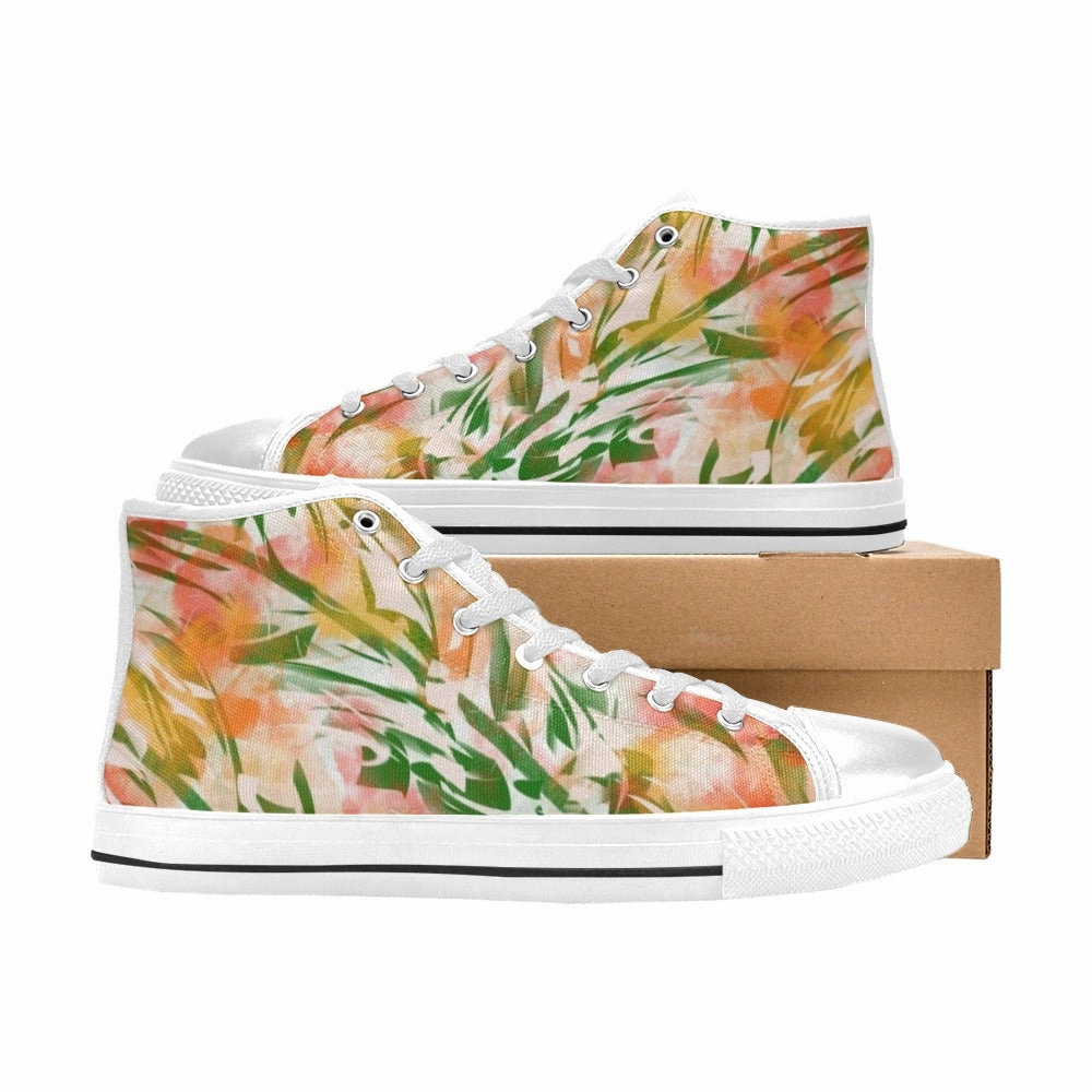 Bush Art High Top Canvas Women's Shoes Flat Shoes For Walking