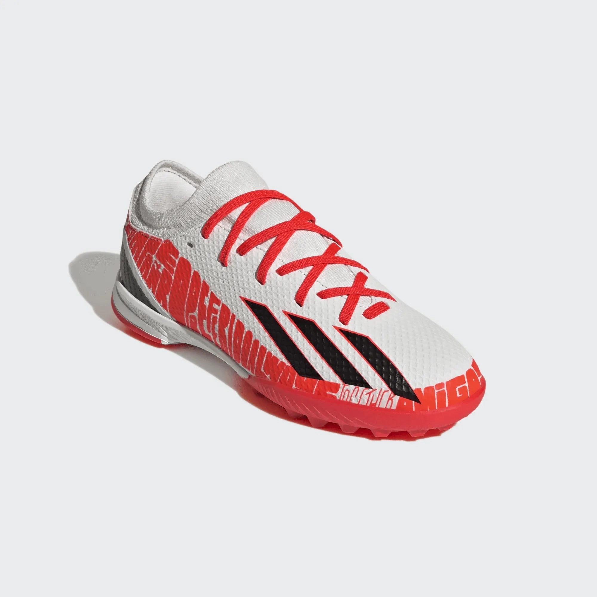 Vegan Adidas Shoes adidas JR X SpeedPortal Messi .3 Turf - White-Black-Solar Red