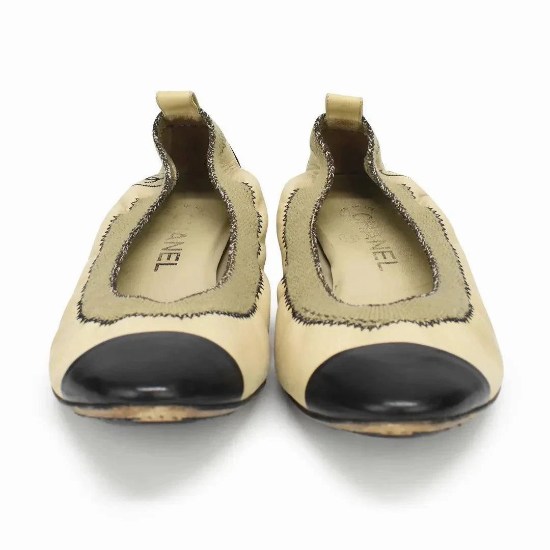 Flat Rhinestone Shoes Chanel Elastic Flats - Women's 37