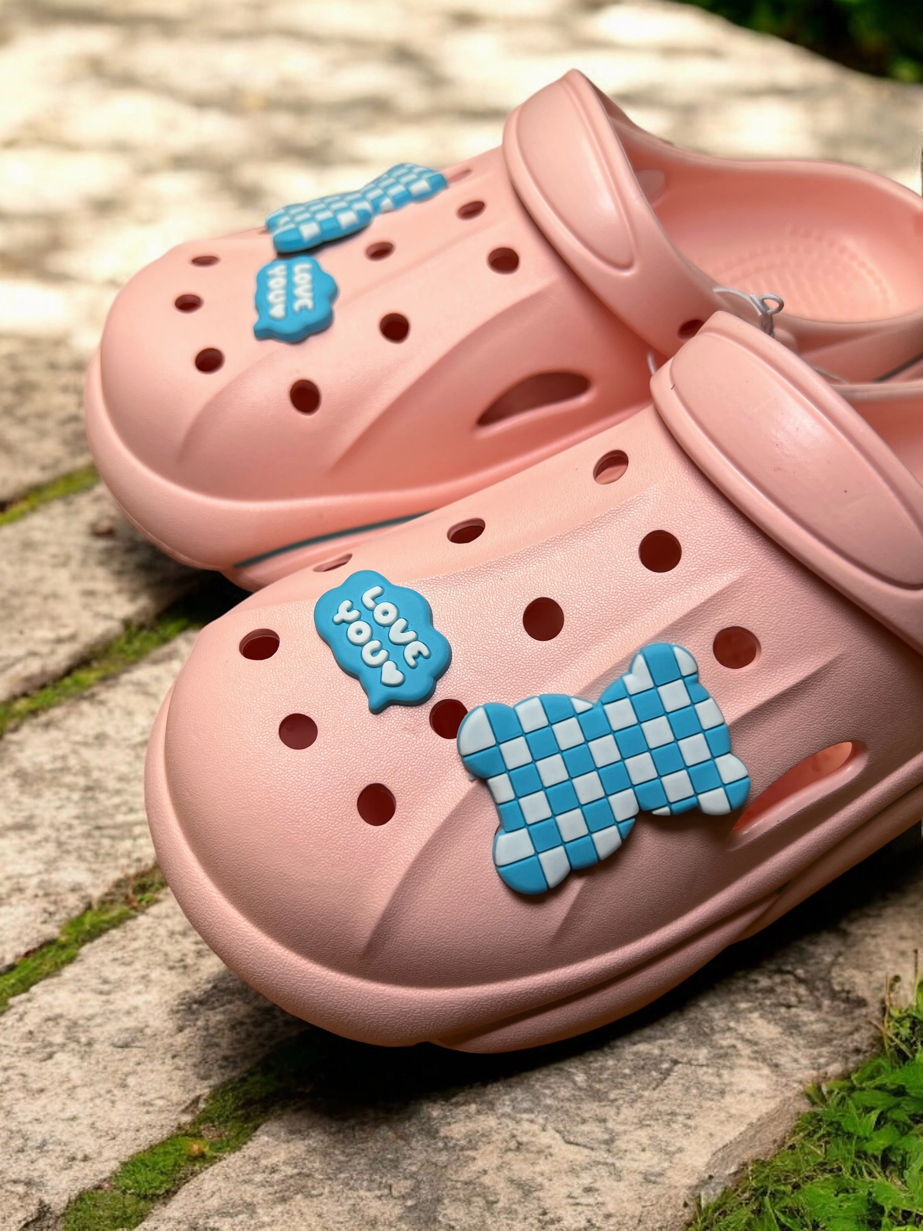 Best Clogs For Pregnant Trendy Slip-On Crocs with Checkerboard Charm and Love You Accent
