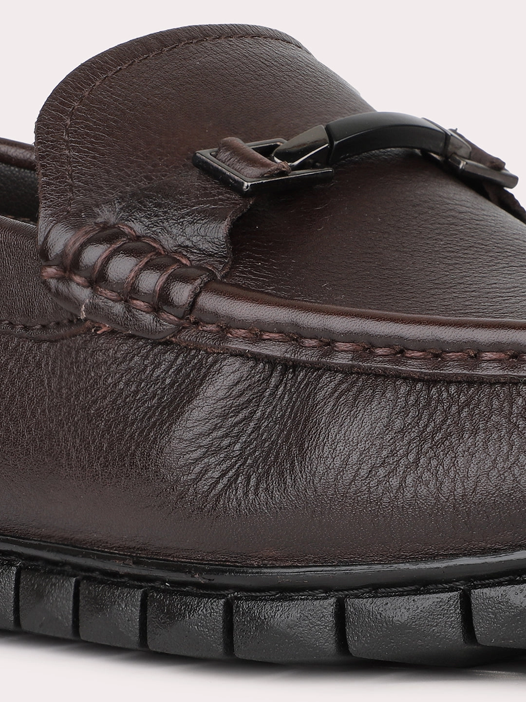 Business Casual Open Toed Shoes Mens Coffee Brown Solid Round Toe Casual Shoes