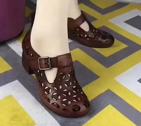 Jamaica Sandals South Coast Women Sandals Handmade Retro Women Shoes Square Toe Sandals Female Heels Sandals   S596310