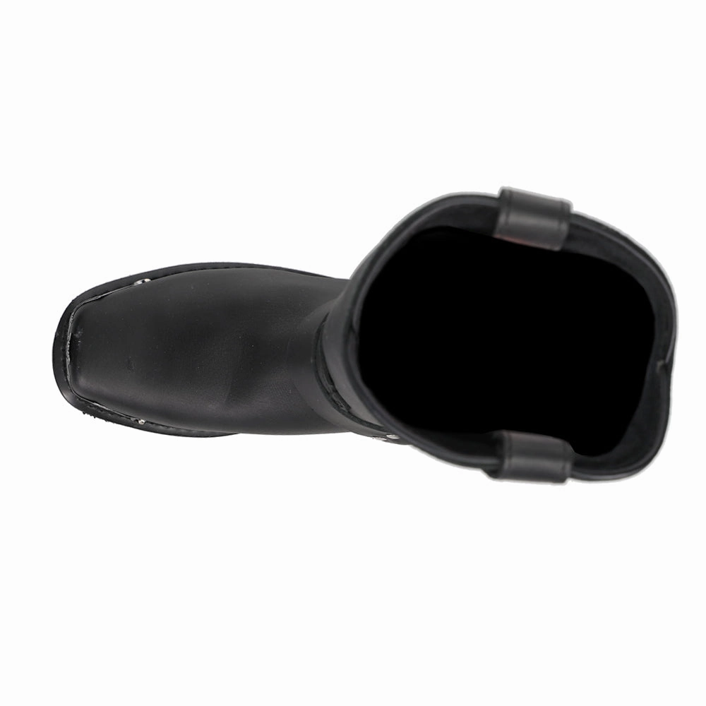 Chopper Pull On Square Toe Motorcycle Boots Cowboy Boots With Leopard Print