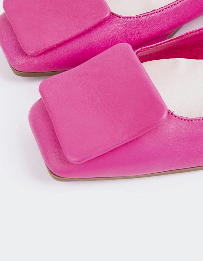 Spiked Flats Shoes Ferron Fuchsia Leather