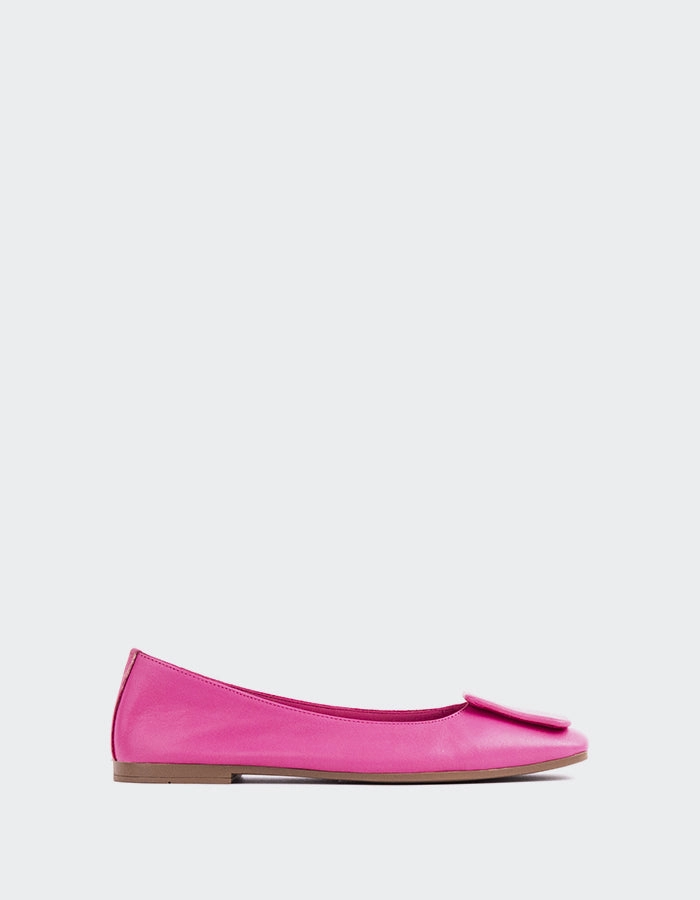 Ferron Fuchsia Leather Good Standing Shoes For Flat Feet