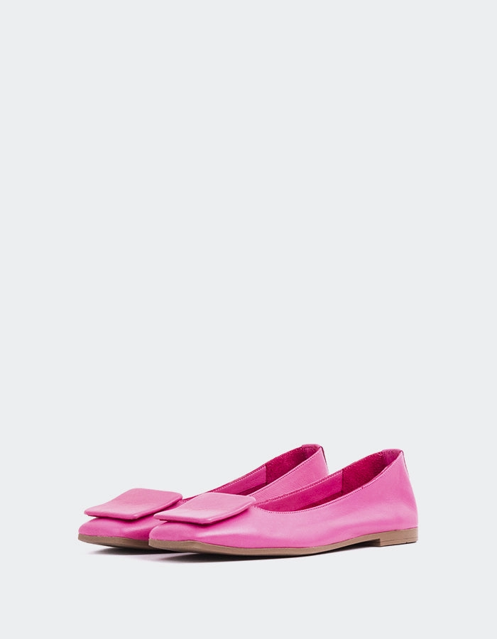 Ferron Fuchsia Leather Prom Shoes Flats