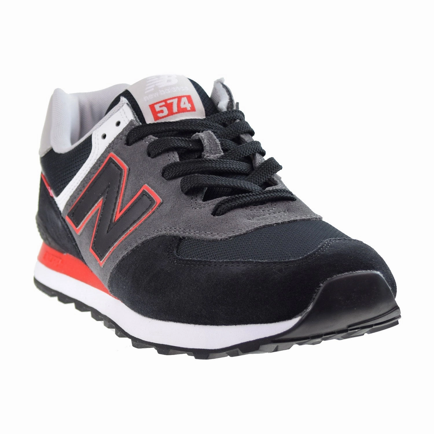 New Balance 574 Men's Shoes Black-Grey-Velocity Red New Balance Romero Cleats