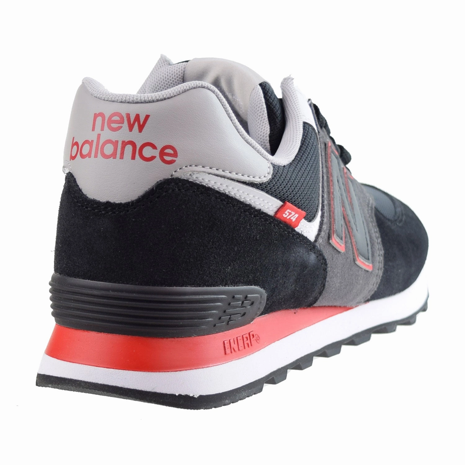 New Balance 574 Men's Shoes Black-Grey-Velocity Red New Balance Beige 530