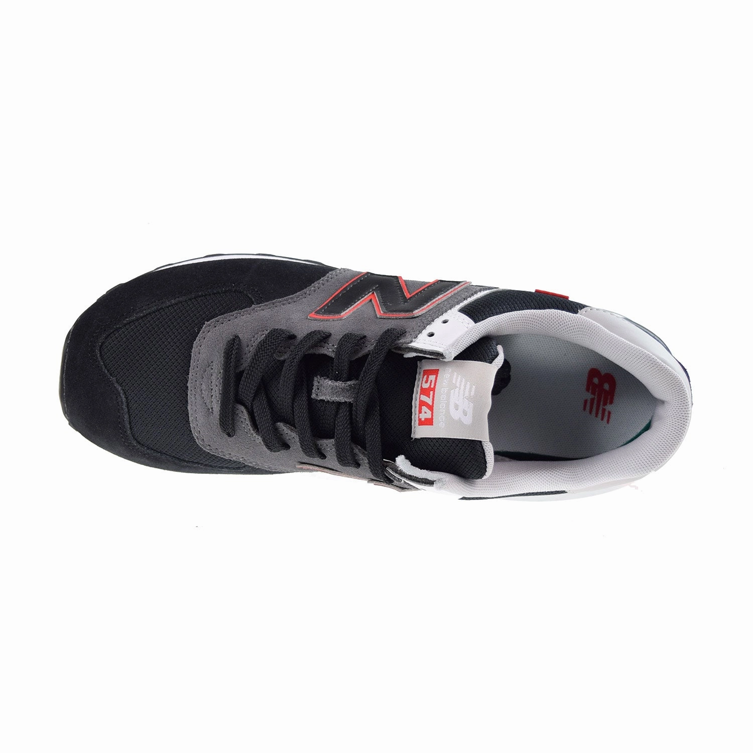 New Balance 574 Extra Wide New Balance 574 Men's Shoes Black-Grey-Velocity Red