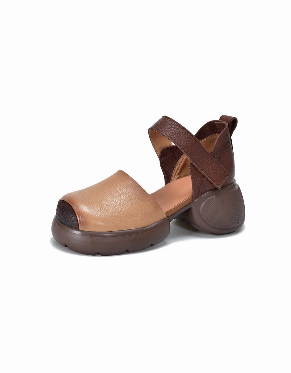 Jamaica Bungalows Comfortable Round Toe Chunky Heel Platform Sandals