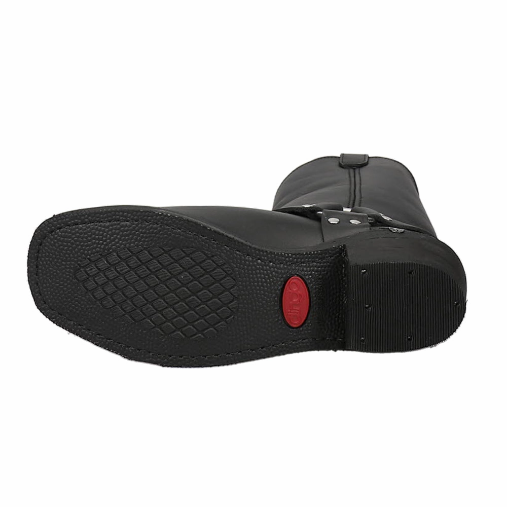 Chopper Pull On Square Toe Motorcycle Boots Off White Cowgirl Boots