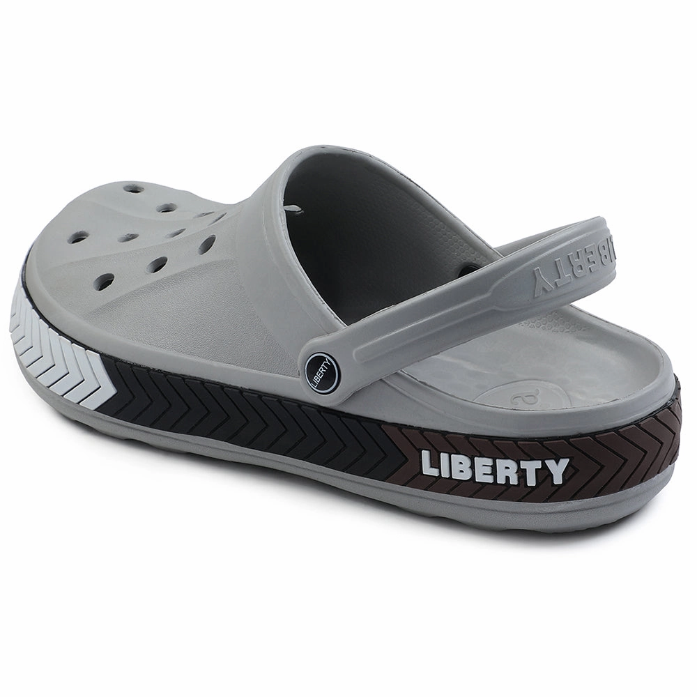 A-HA Light Grey Casual Slip-on Clogs For Men LITEWALKXT By Liberty Traditional Swedish Clogs