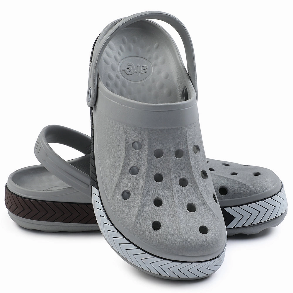 A-HA Light Grey Casual Slip-on Clogs For Men LITEWALKXT By Liberty Traditional Clogs Chestnut