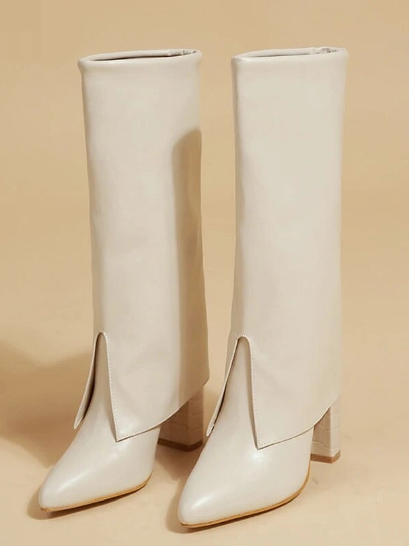 Georgia Farm And Ranch Boots Ashore Shop New Chunky Heel Pointed Toe Women Long Knee High Boots Black Winter Shoes Female Chelsea Booties Size 35-42