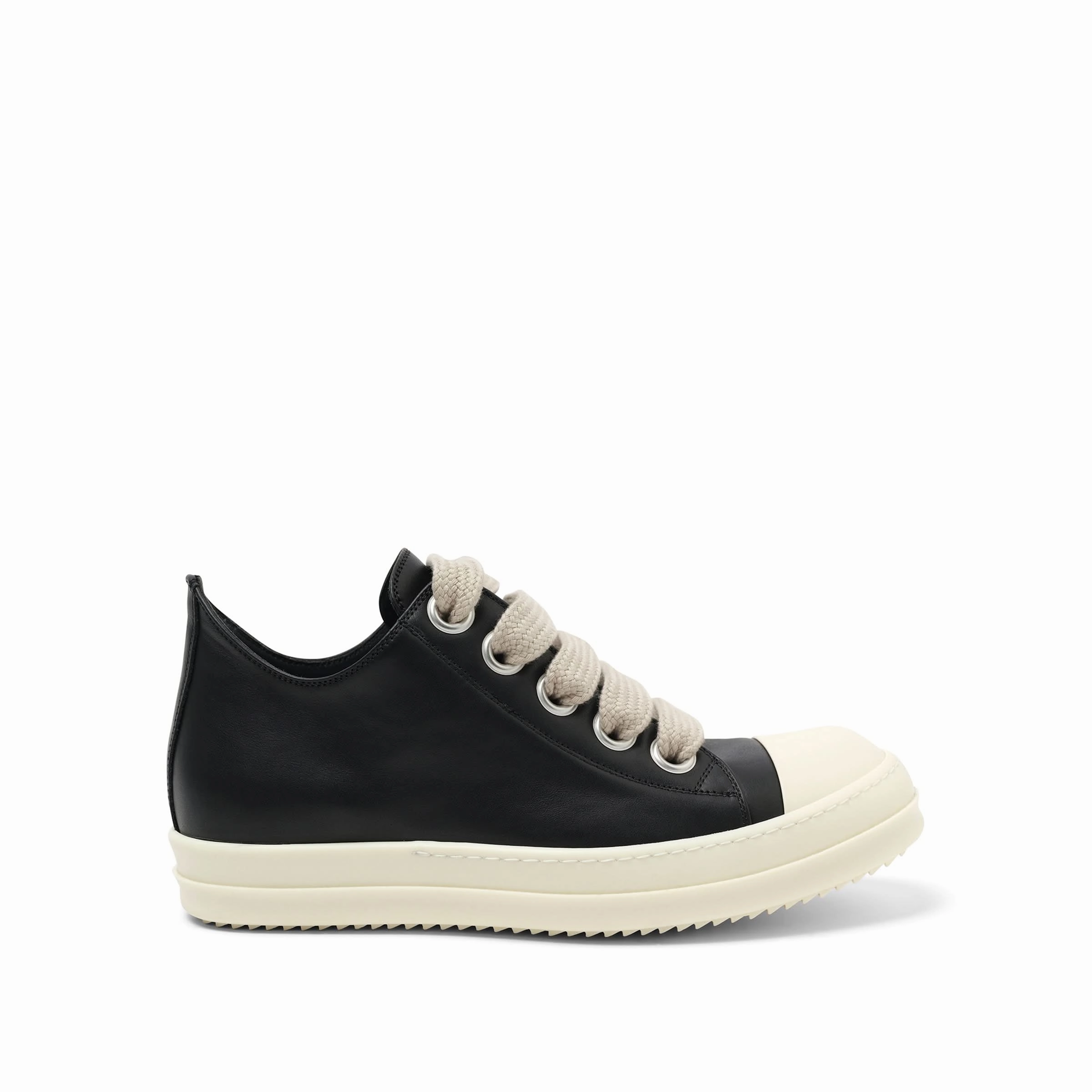 Chanel Sneakers Full Grain Leather Jumbolaced Low Sneaker in Black/Pearl/Milk