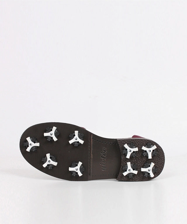 Giclee Women's Under Score Premium Leather Golf Shoes - Burgundy Best Golf Shoes Comfort