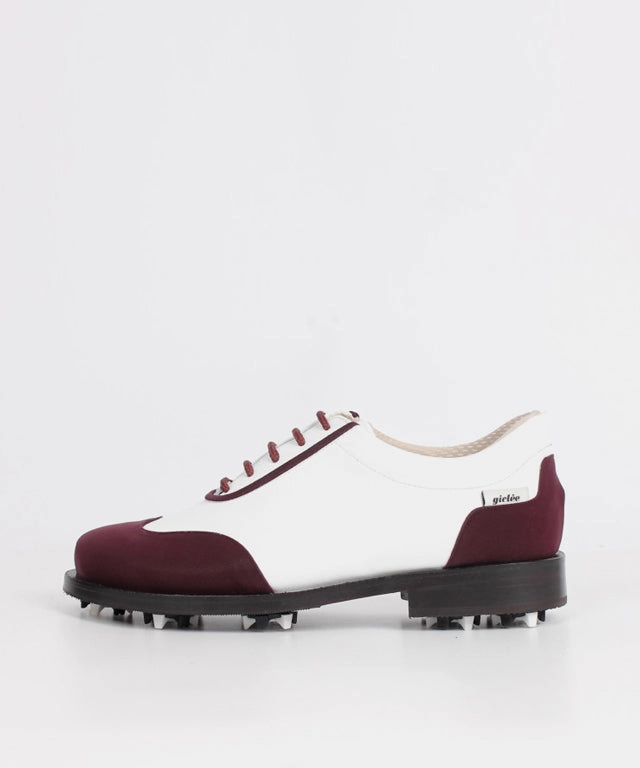 Giclee Women's Under Score Premium Leather Golf Shoes - Burgundy Prolite Golf
