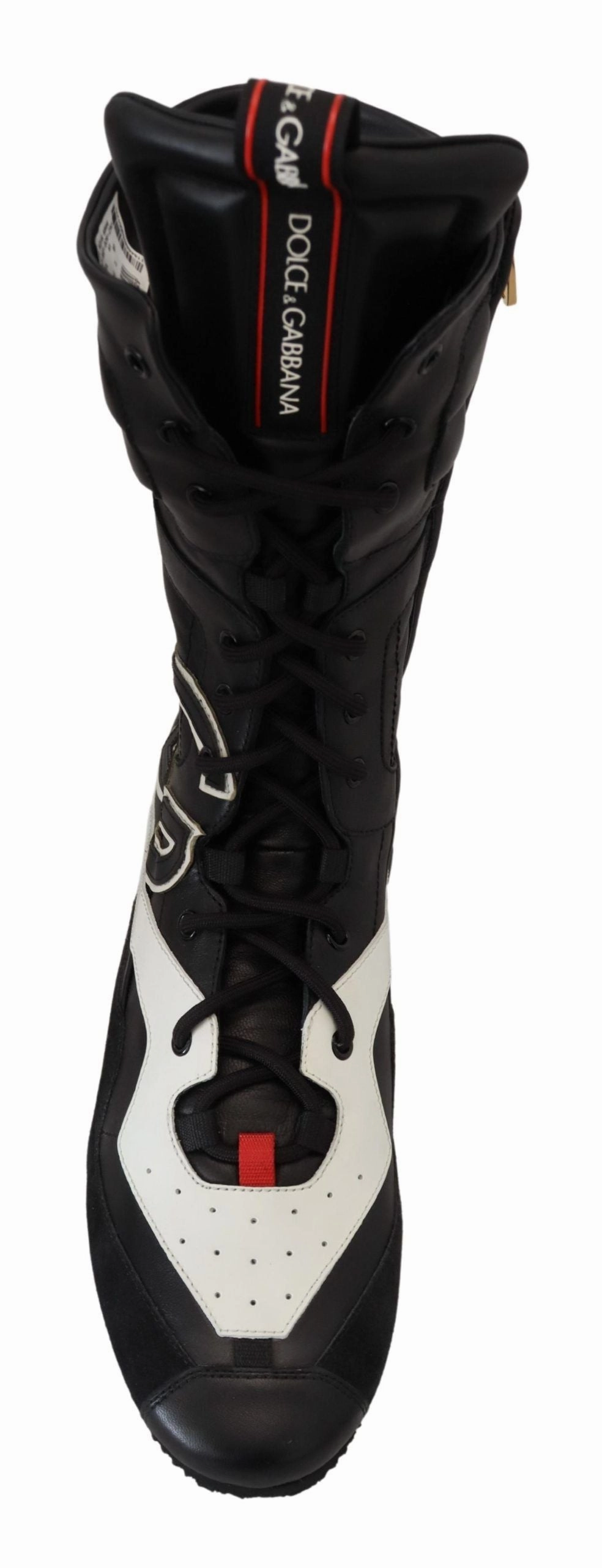 Dolce & Gabbana Multicolor Leather Boxing Calf High Sneakers Shoes Martial Arts Sneakers