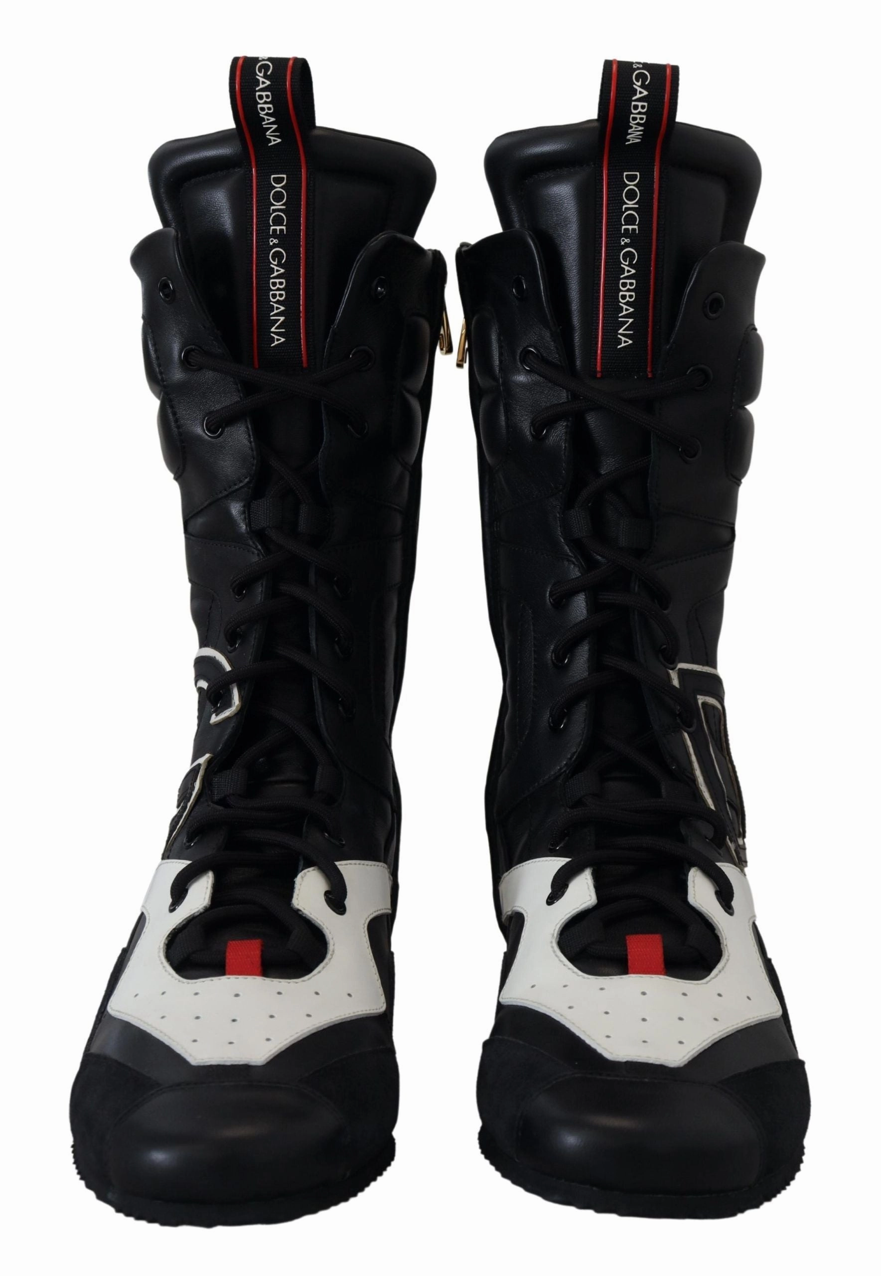 Dolce & Gabbana Multicolor Leather Boxing Calf High Sneakers Shoes Sneakers To Wear With Skirts