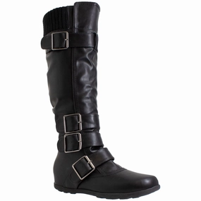 5 Running Shoes Generation Y Women's Knee High Boots Strappy Buckles Combat