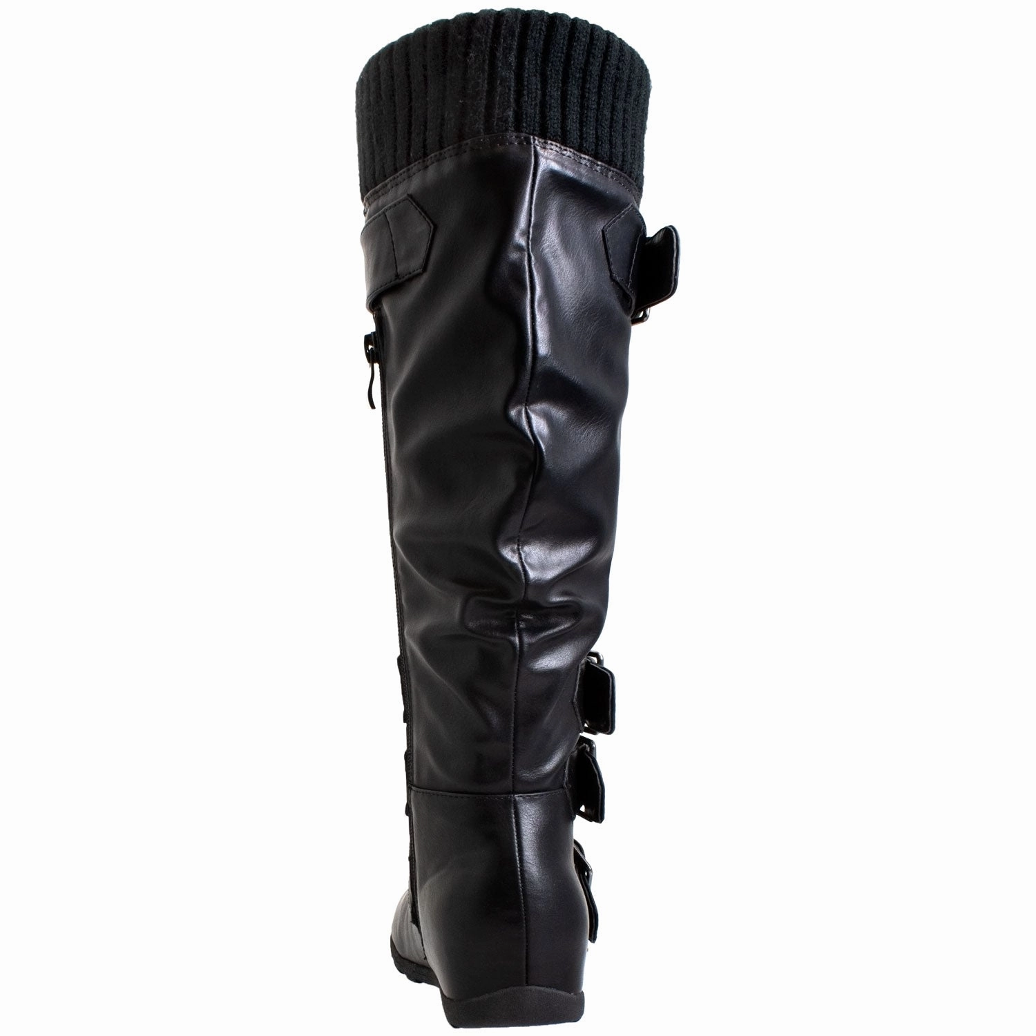 Generation Y Women's Knee High Boots Strappy Buckles Combat How To Pick Running Shoes