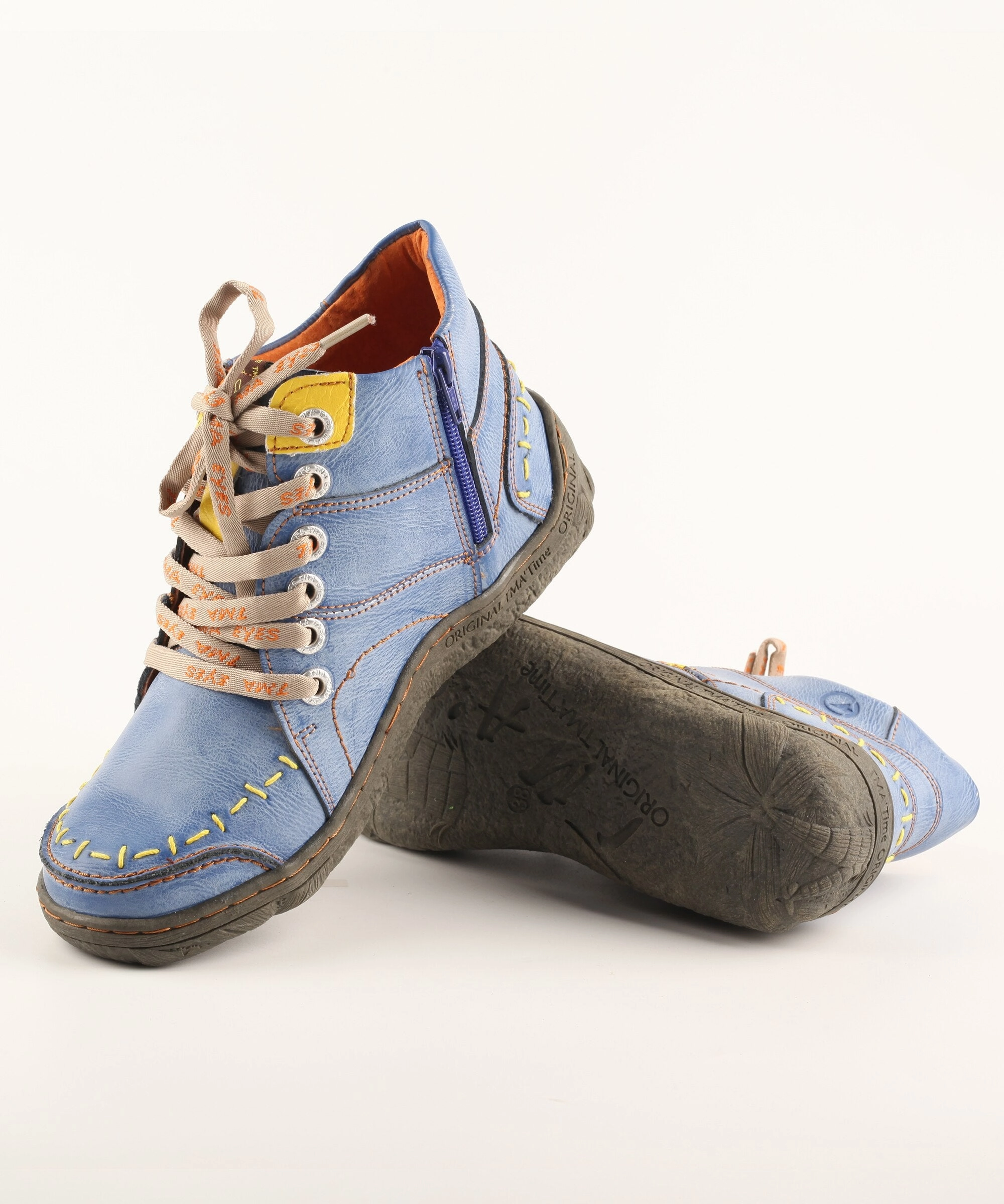 Women's Retro Hand-Stitched Washed Easy Access Hi -Top Zip Up Sneakers Ranking Asics Running Shoes