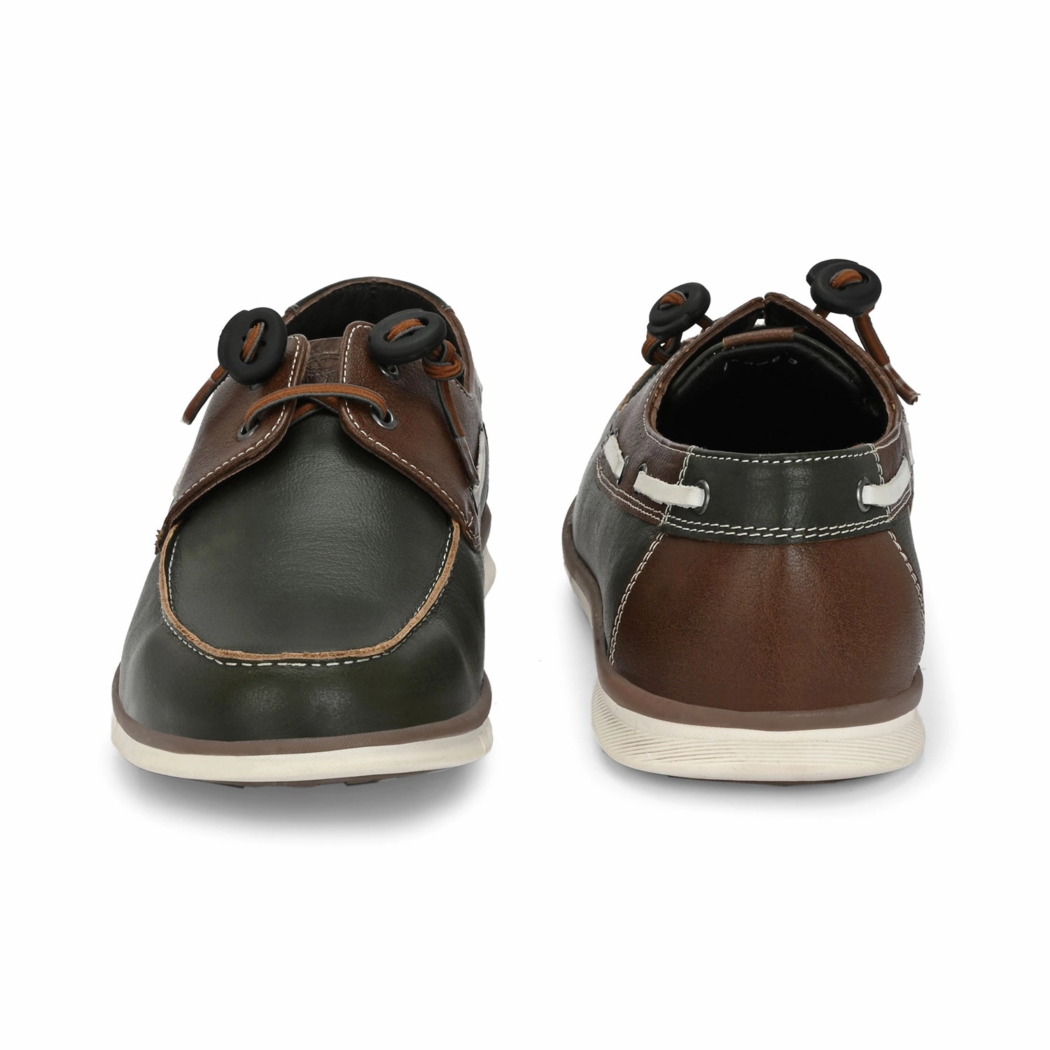 Cole Haan Casual Shoes West Port Men Premium Leather Boat Shoes (Danial-66-Olive-Tan)